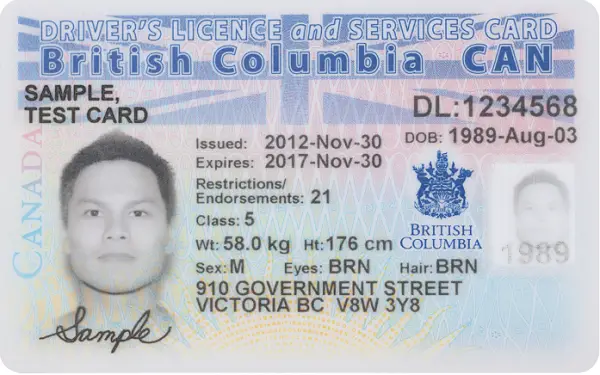Driver's license in Canada: British Columbia
