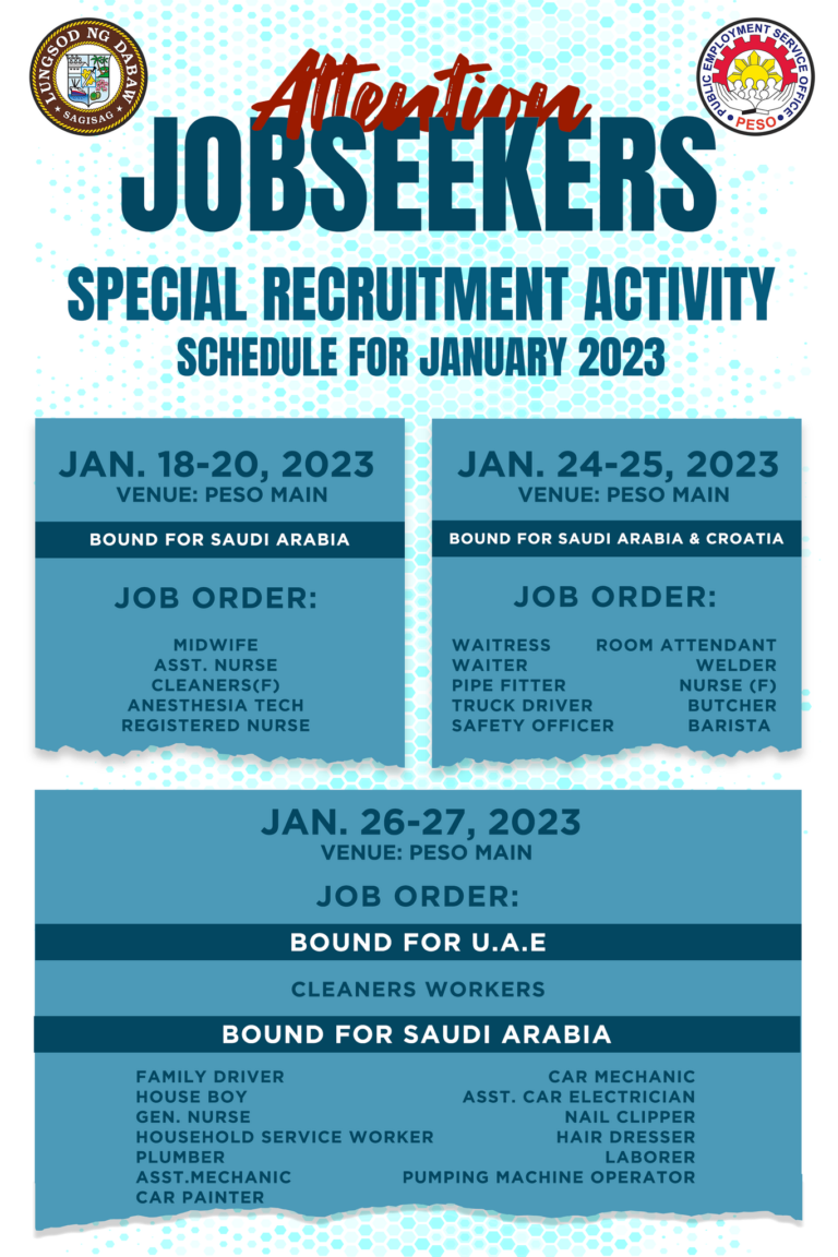 SCHEDULE: Overseas Special Recruitment Activities (January 2023)