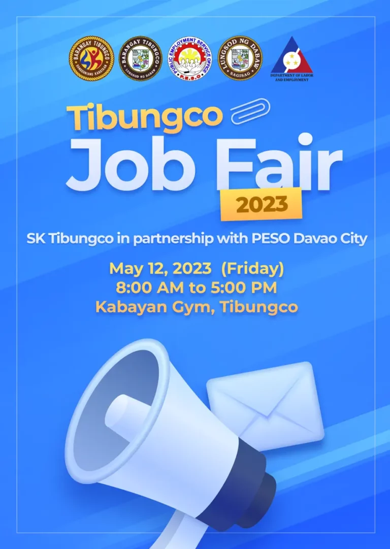Sangguniang Kabataan Barangay Tibungco Job Fair (May 12, 2023)