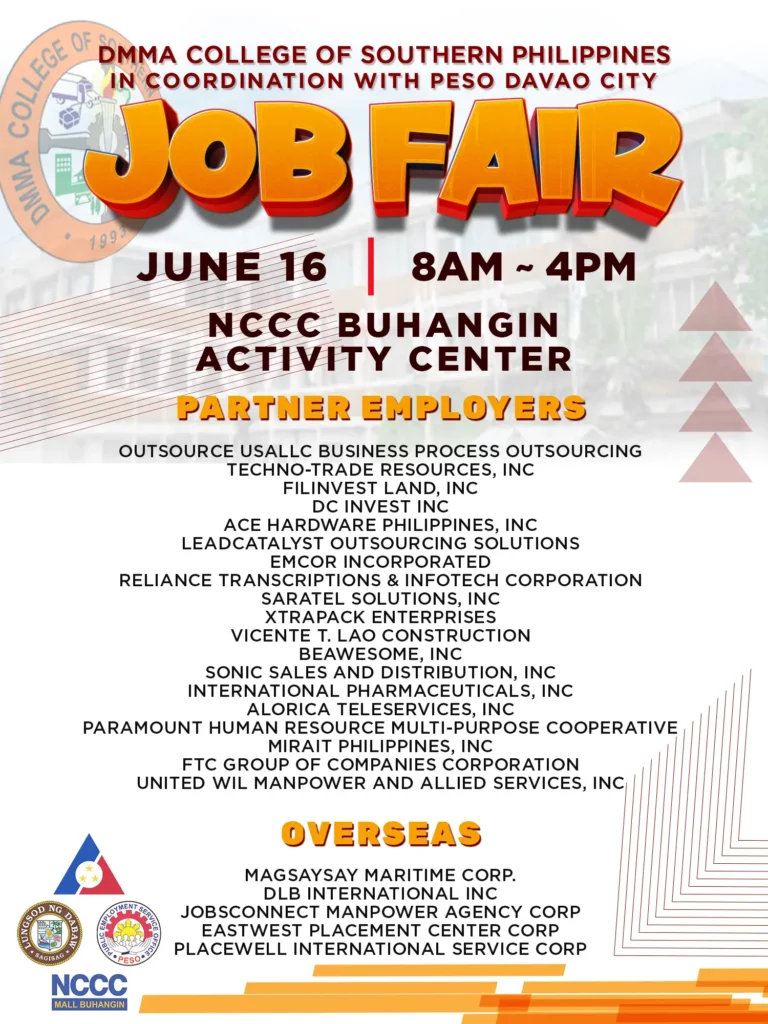 DMMA College of Southern Philippines Job Fair (June 16, 2023)