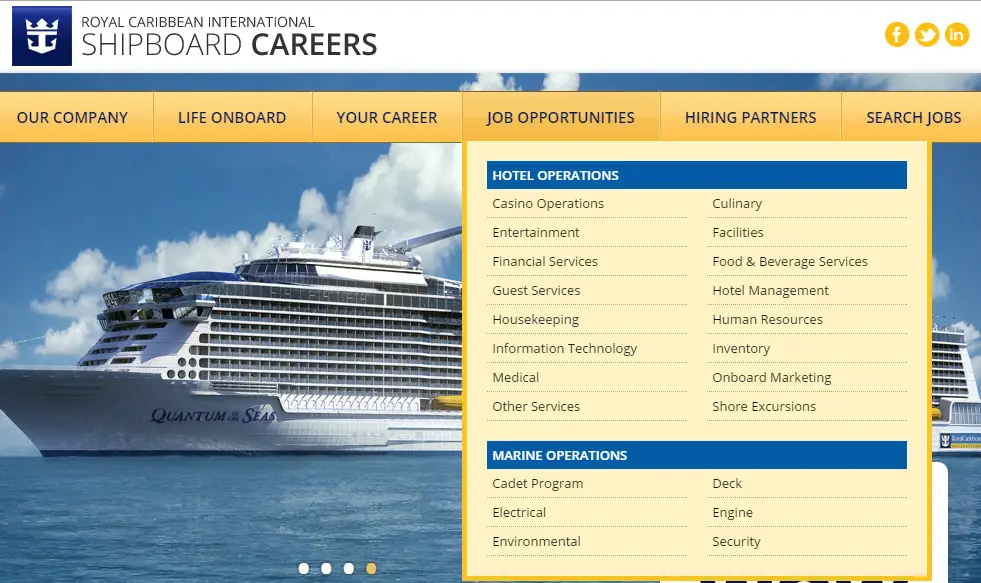 Royal caribbean cruise job vacancies